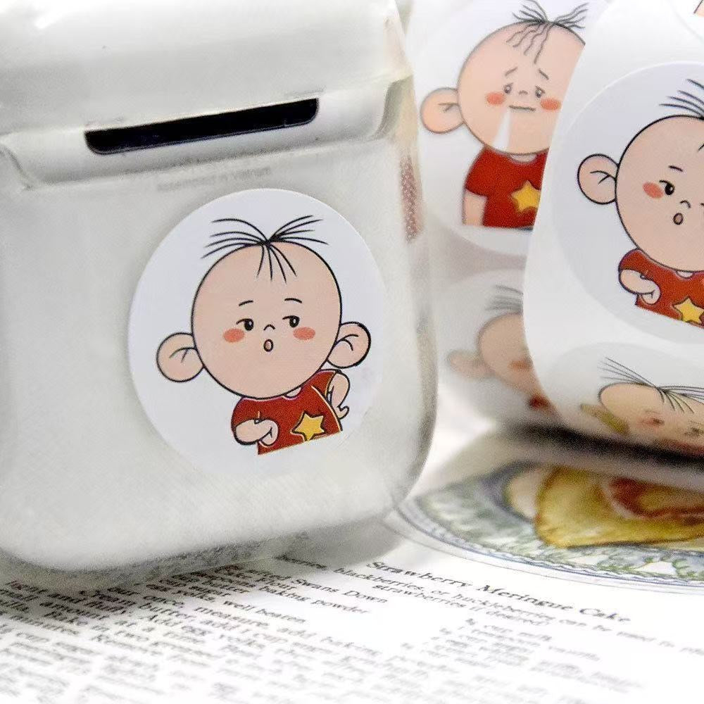 Boy and Girl Round Stickers